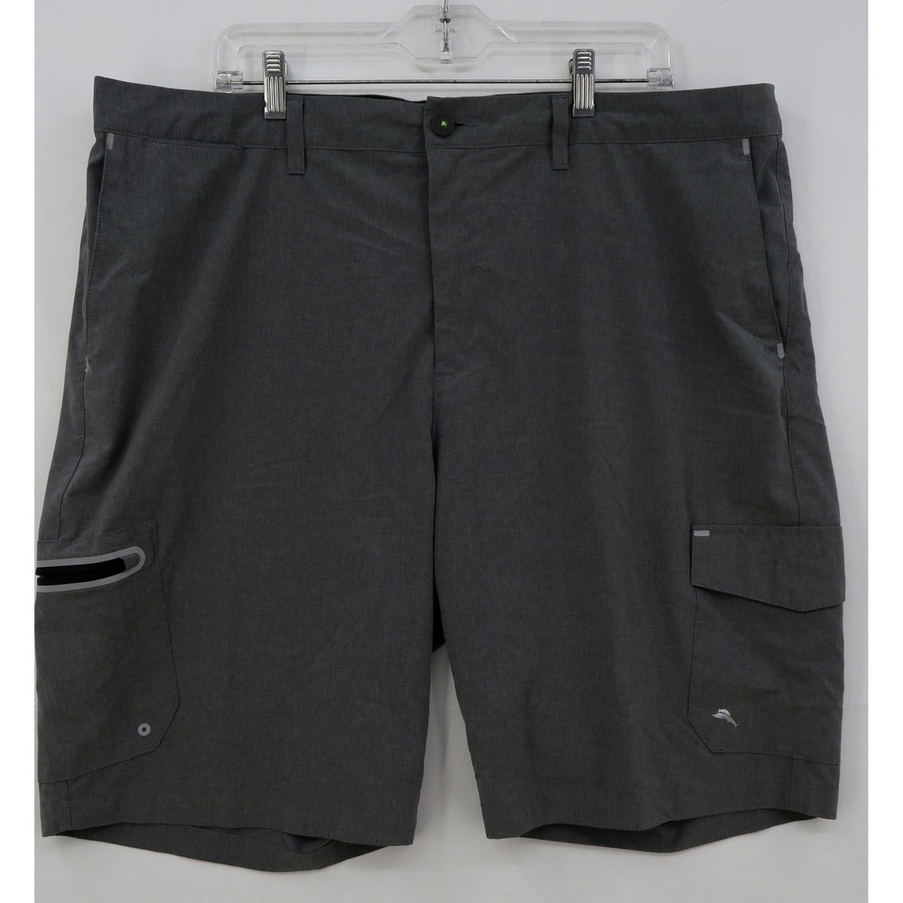 Tommy Bahama IslandZone Mens Cargo Shorts Gray Heather Size 42 Performance
